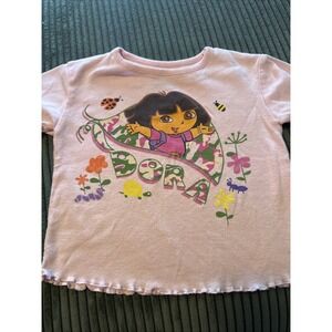 Vintage Y2K Dora the Explorer Pink  Short sleeved Shirt Size 3T Nickelodeon Rare